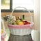 Vintiquewise White Round Willow Gift Basket, with Pink and White Gingham Liner and Handles, Large QI004550PK.L - alternate 2